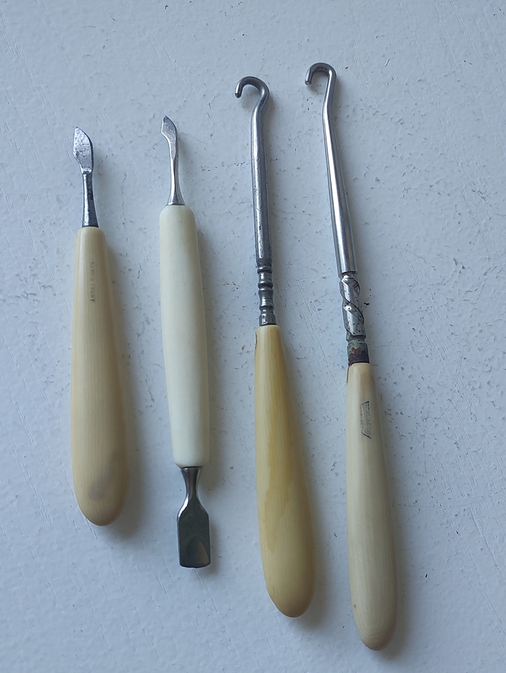 Bundle Of 4 Vintage Button Hooks & Manicure Tools